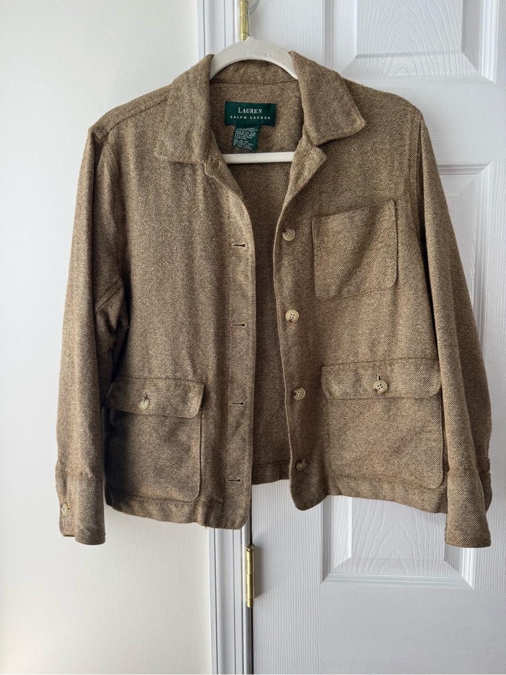 Vintage Lauren Ralph Lauren brown & tan jacket. Made in USA Size vintage12